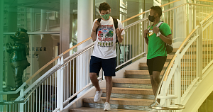 students on campus