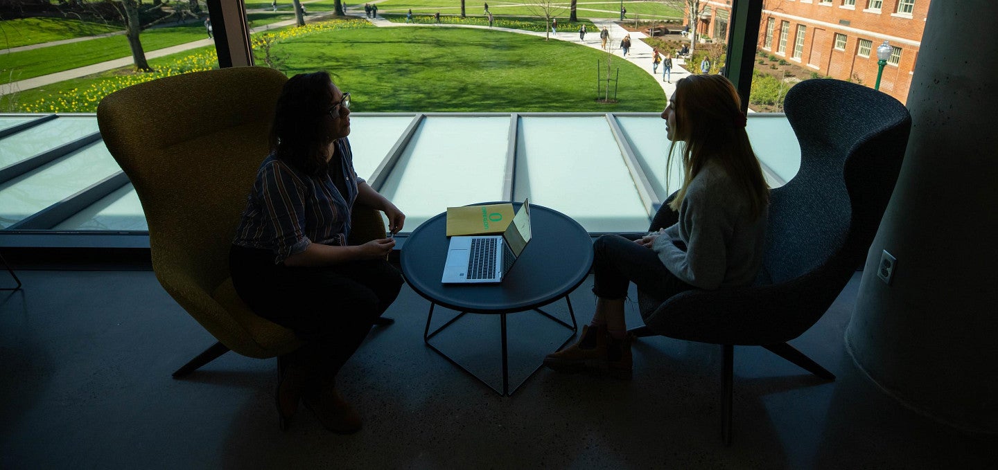 student in tykeson hall