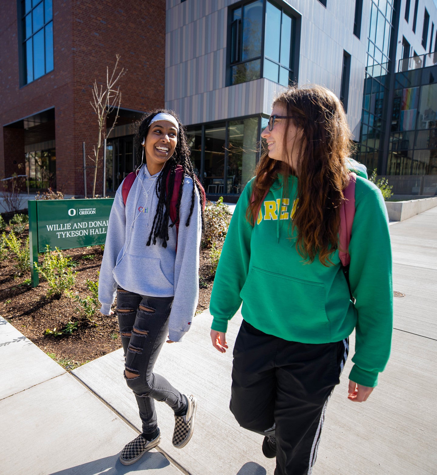 students outside tykeson hall