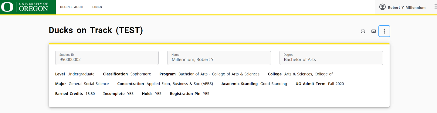 student card overview screenshot