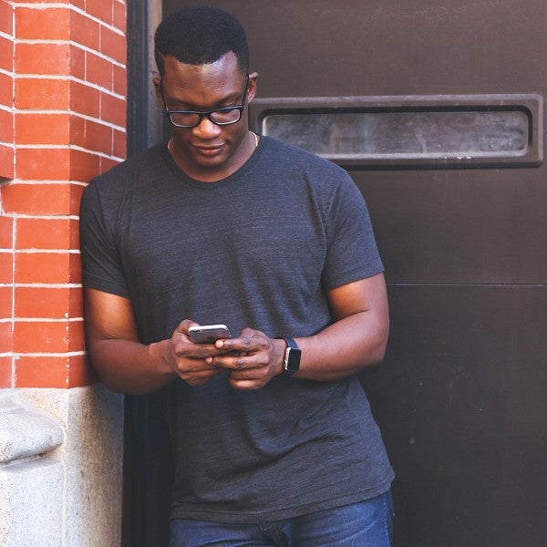 man using phone